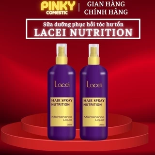 NƯỚC XỊT DƯỠNG TÓC LACEI NUTRITION TÍM 200ML GIÚP TÓC MỀM MƯỢT PHỤC HỒI Phụ Liệu Tóc Pinky