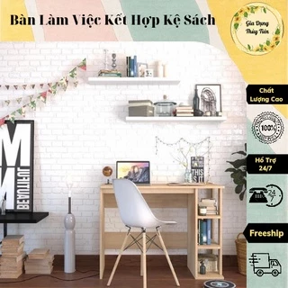 Bàn làm việc, bàn học chống gù lưng hiện đại kết hợp kệ sách