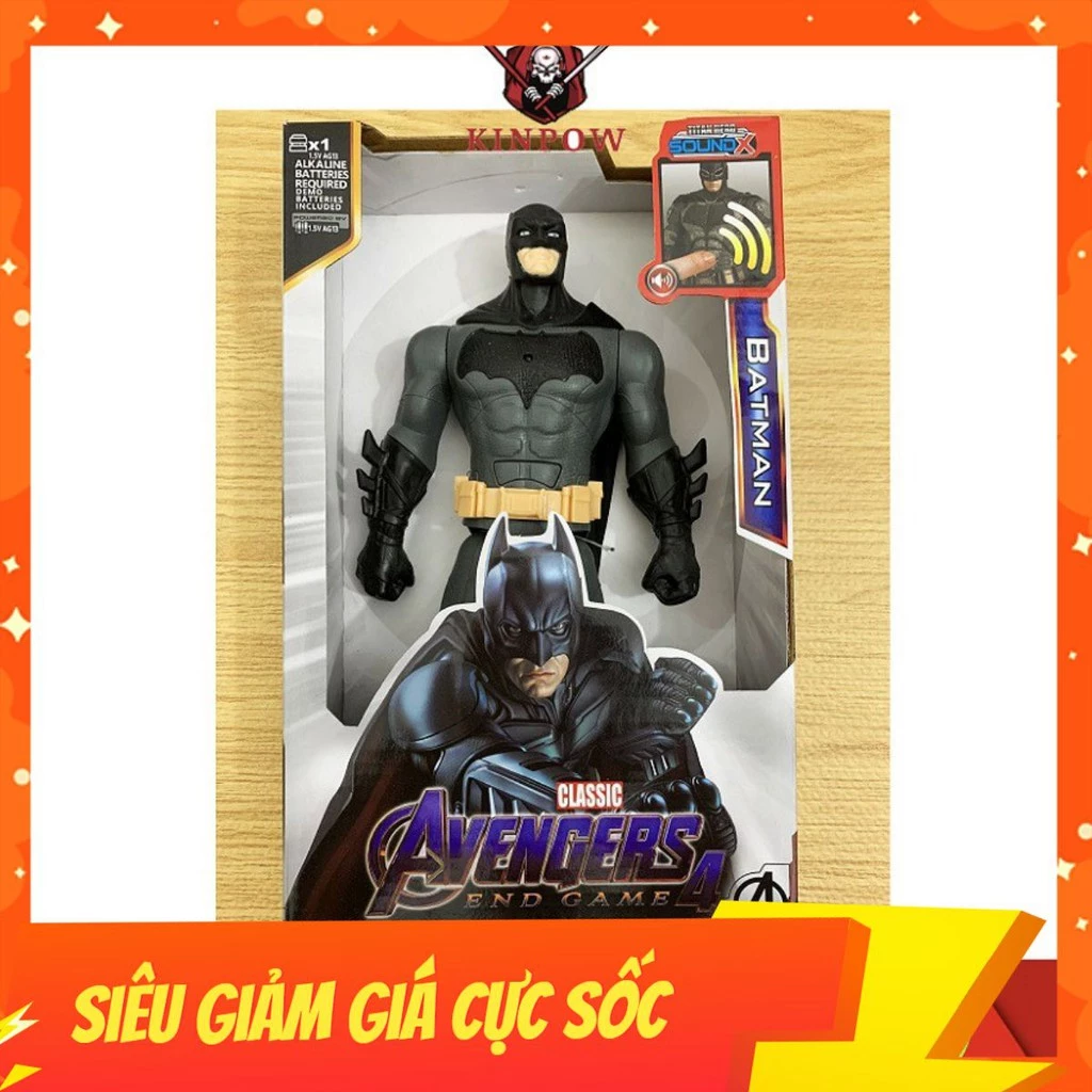 Đồ Chơi Mô Hình Siêu Anh Hùng Batman Nhựa Đặc Cao 30cm Có Đèn Led Đỏ Và Phát Nhạc Cho Bé Thích Sưu Tầm