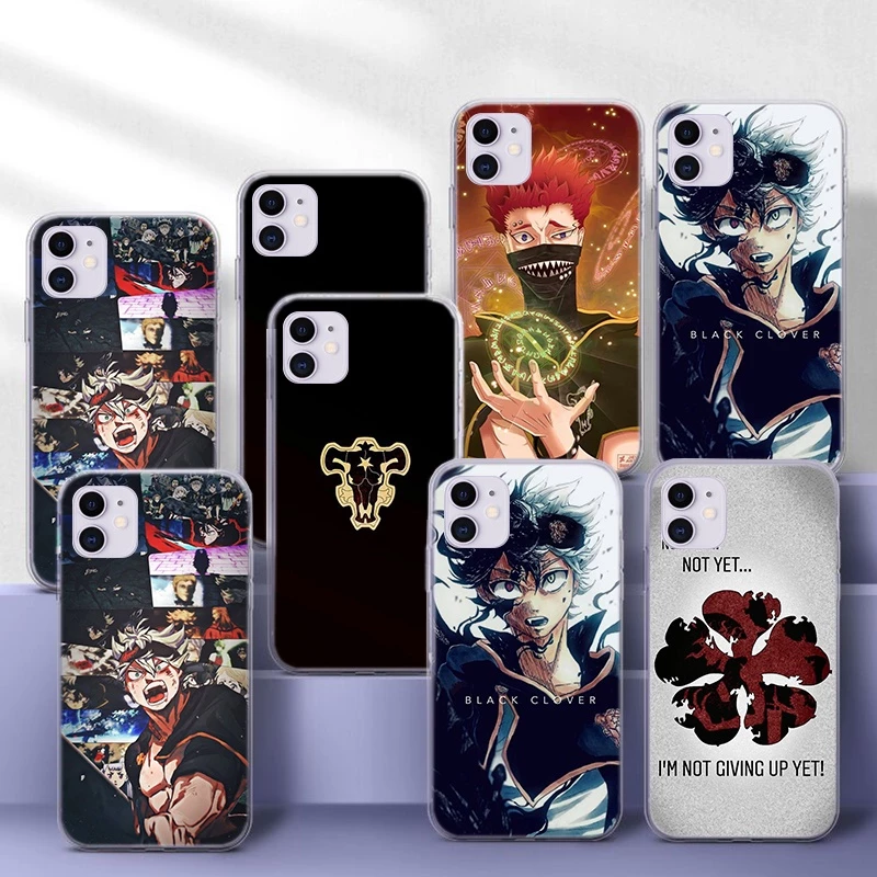 Ốp điện thoại mềm TPU cho iPhone 6 6S 7 8 Plus X XS XR 11 Pro Max 150YPJ B8 Anime Black Clover