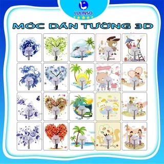 Combo 05 Móc dán tường họa tiết 3D siêu chịu lực LULINSO