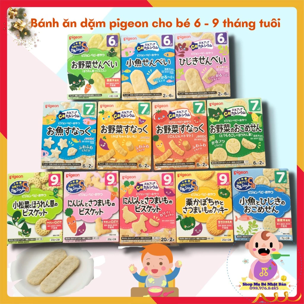 Bánh Ăn Dặm Pigeon Cho Bé Từ 6 - 9 Tháng Tuổi | Bánh Pigeon Bổ Sung Canxi Hỗ Trợ Bé Phát Triển