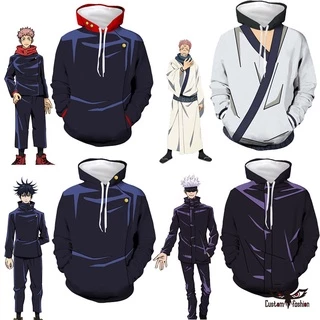 Áo Khoác Hoodie Cosplay Nhân Vật Anime Mejutsu Kaisen Fushiguro Megumi Itadori Yuji Toge Gojo Satoru