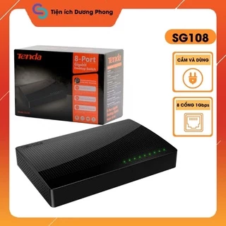 Bộ chia mạng 8 port Switch Tenda SG108 1 Gigabite 1000Mbps - Bảo hành 3 năm chính hãng