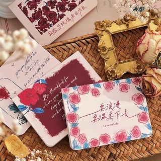 Set 6 Thiệp Chúc Mừng Hoa Hồng Lãng Mạn Phong Cách Vintage Kèm Bao Thư