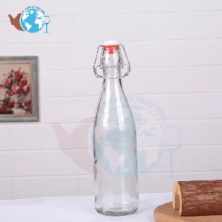 Chai thủy tinh tròn nắp gài nhựa 500ml cao cấp