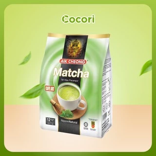 Trà sữa Matcha Trà Xanh Gói Tự Pha  Aik Cheong Malaysia 12 Gói x 25 Gam COCORI