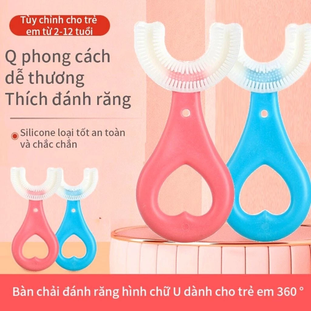 Bàn Chải Đánh Răng Hình Chữ U, Bàn Chải Silicon Cho Bé Tập Đánh Răng