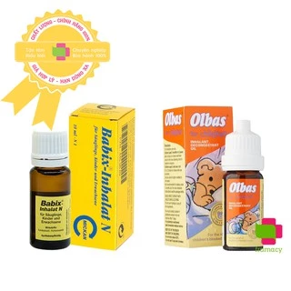 Tinh dầu Olbas For Children, Anh (12ml) & Babix Inhalat N Đức (10ml) giảm nghẹt mũi cho bé từ 1 tháng tuổi trở lên