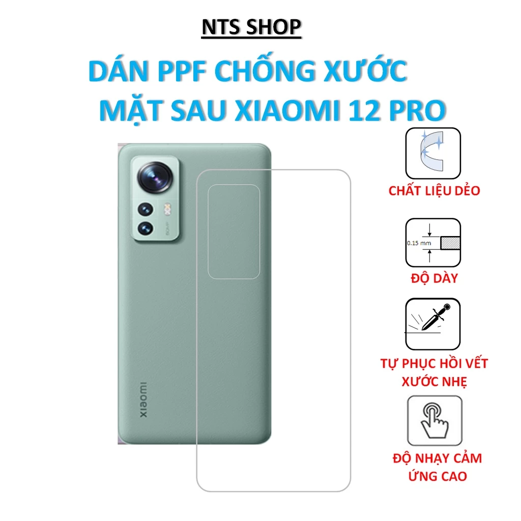 Dán PPF chống xước mặt sau Xiaomi 12 Pro