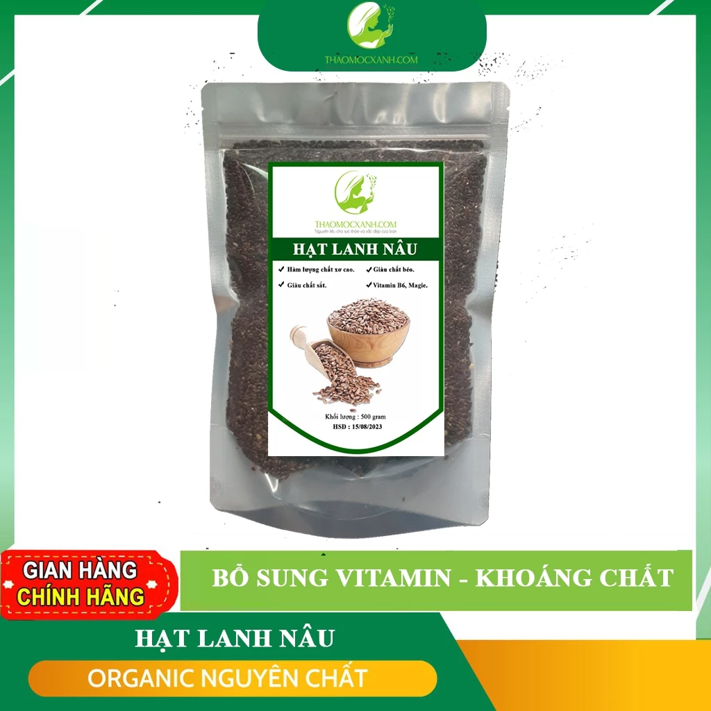 Hạt lanh nâu hữu cơ (hạt sống) nấu đắp mặt hoặc ủ tóc Organic,100 - 500Gr