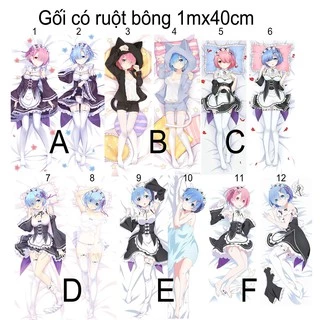 Gối ôm dài anime ram rem có ruột bông 1mx40cm (nhận in theo yêu cầu)