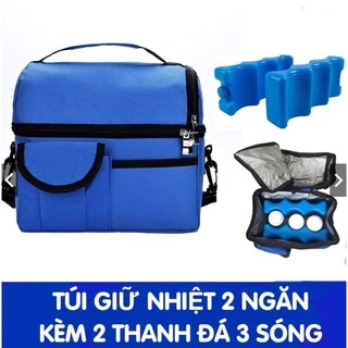 Túi giữ nhiệt giữ lạnh 2 ngăn cao cấp dày đẹp