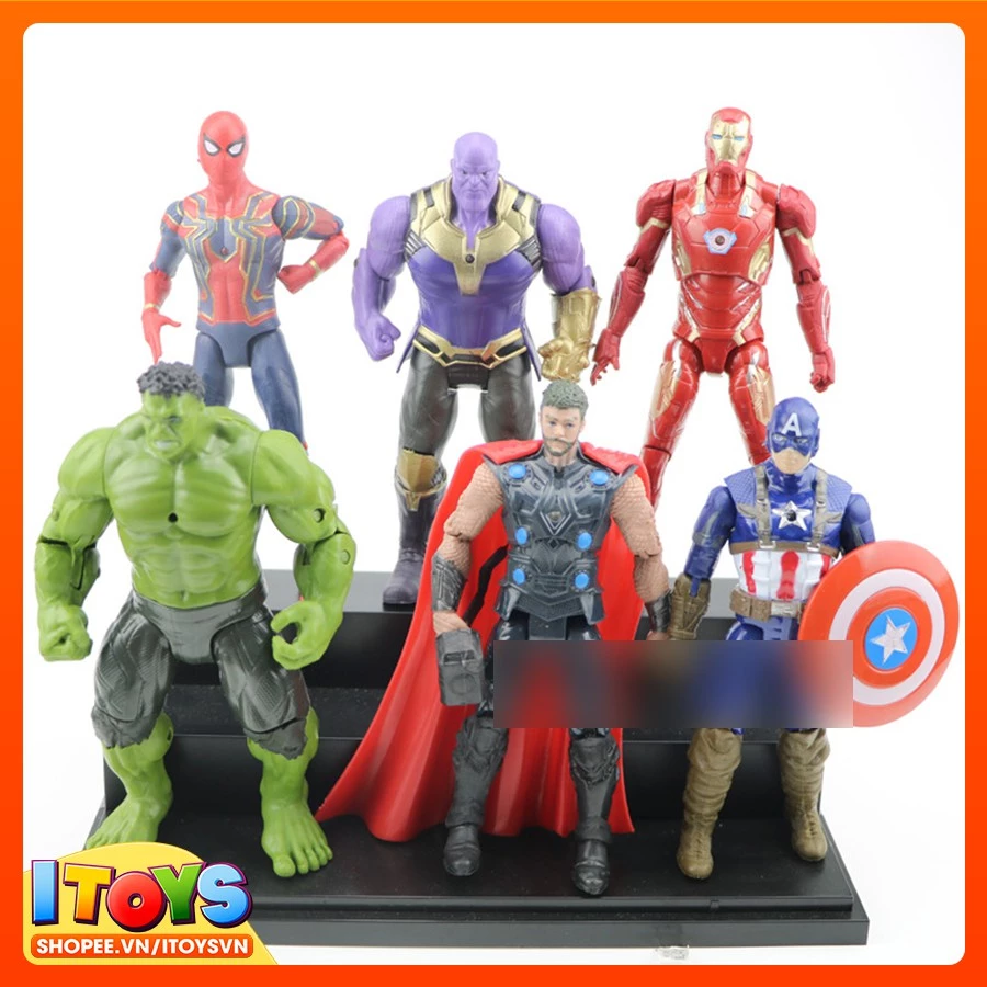 6 nhân vật siêu anh hùng | 17cm - 6 Avengers đồ chơi mô hình