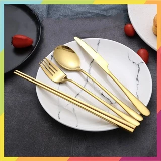 Bộ 4 dụng cụ dao muỗng nĩa đũa ăn SET CUTLERY GOLDEN INGENIOUS 4pcs - eurooutlet