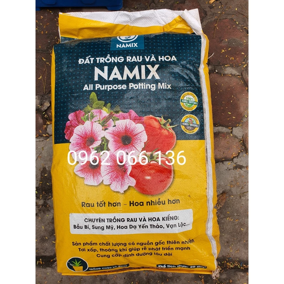 1kg đất trồng cây cao cấp Potting mix túi zip