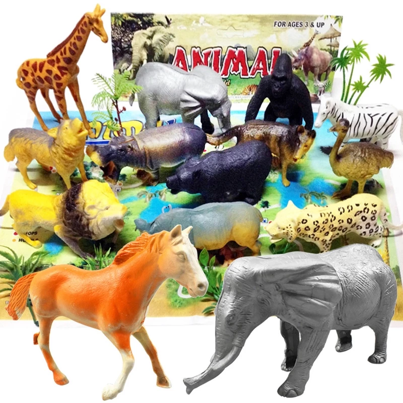 20 bộ đồ chơi động vật rừng nhỏ đồ chơi động vật hoang dã thực tế đồ chơi bằng nhựa 
