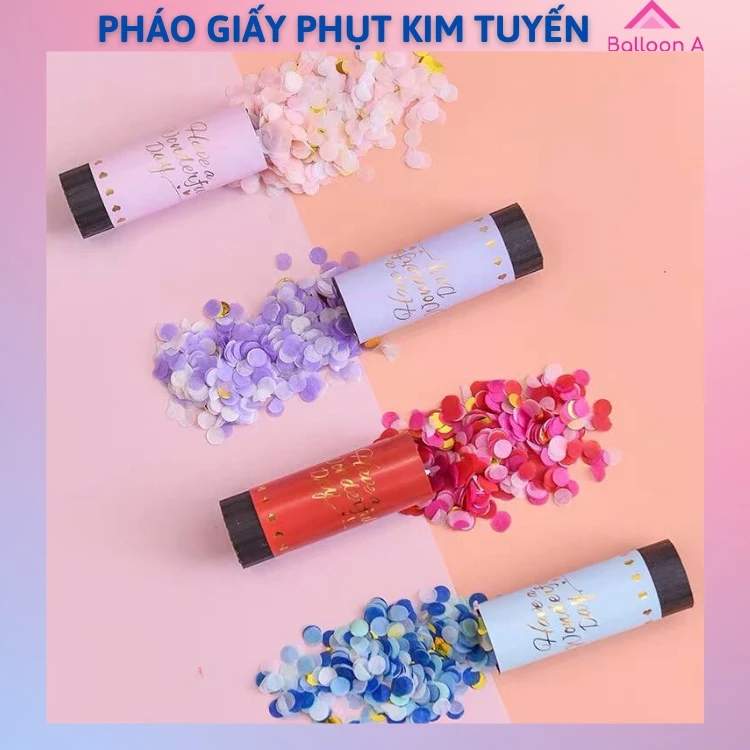 Phụt giấy Kim Tuyến, Súng Phụt, Gậy Phụt, Túi Giấy Ném Trang Trí Tiệc Sinh Nhật Đám Cưới Party