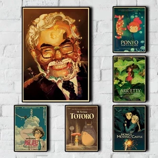 Poster Anime Hayao Miyazaki Bằng Giấy Chất Lượng Cao Phong Cách Retro Dùng Để Trang Trí Nội Thất / Quán Bar MS: 326