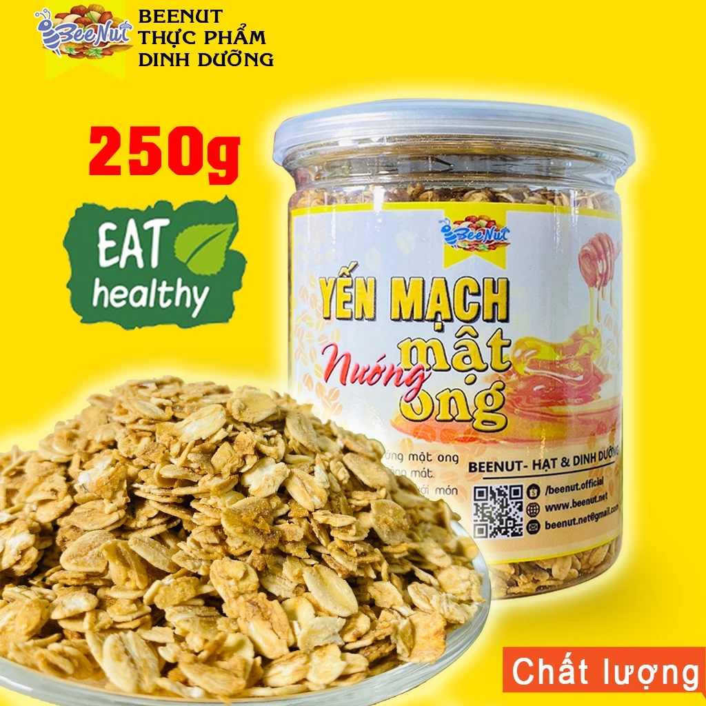 (250g) Yến mạch nướng mật ong vị truyền thống, yến mạch làm ngũ cốc granola - Thực phẩm healthy BeeNut