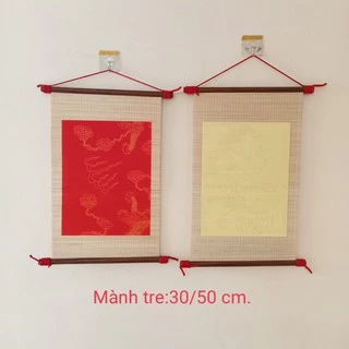 Mành tre viết thư pháp 30x50cm các mẫu