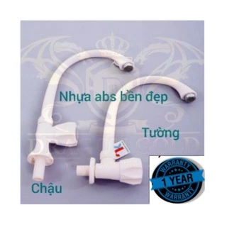 Vòi chậu rửa bát , vòi nước bồn rửa chén nhựa ABS 1 đường nước ( VRB đơn nhựa )