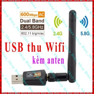 USB thu wifi băng tần kép 2.4Ghz/5Ghz kèm anten