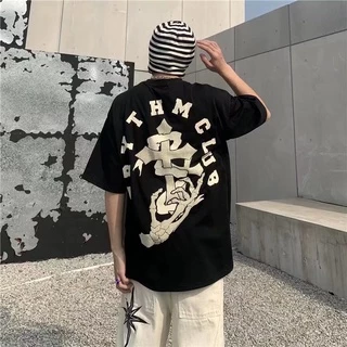 Áo Thun Tay Ngắn Dáng Rộng In Chữ Phong Cách Hip Hop Nhật Bản Thời Trang Mùa Hè Cho Nam Và Nữ Size M-5XL