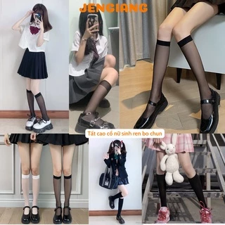 Tất cao cổ nữ sinh Jengiang Vớ lolita ren mỏng phong cách Nhật Bản