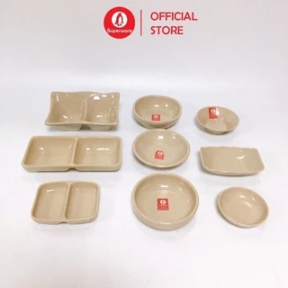 Đĩa Chấm SUPERWARE Nhựa Phíp 100% Melamine Nâu Đá - Stone