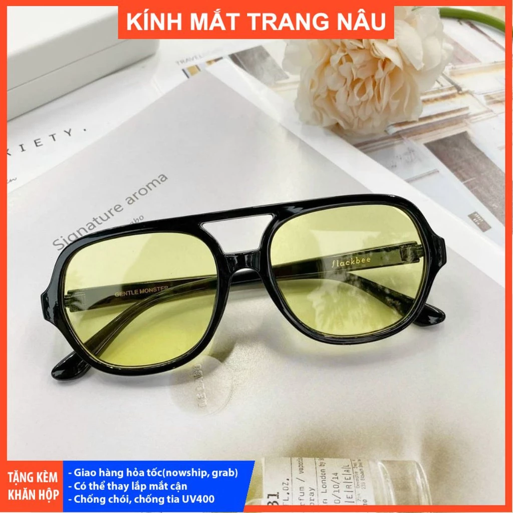 Kính mát thời trang nam nữ Flackbee - Kính Mắt Trang Nâu