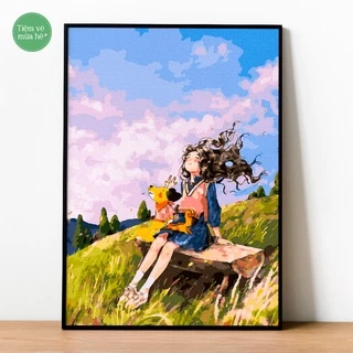 ✅Tranh tô màu theo số - Đón gió đã căng khung 40x50cm