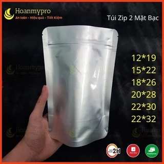 Túi zip bạc 1kg túi zipper đáy đứng 2 mặt bạc đựng thực phẩm TuiGoiHangHoanMypro