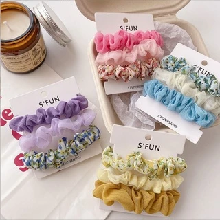 Set 3 dây buộc tóc Scrunchies Hàn Quốc thời trang mới Orin K1720