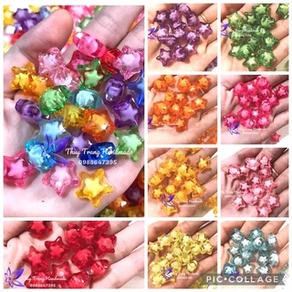 Charm nhựa acrylic hình NGÔI SAO (có lỗ xỏ) làm đồ trang trí, trang sức handmade