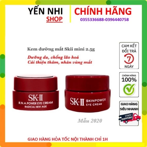 [CHUẨN AUTH] Kem mắt Sk2 mini 2.5G XUA TAN QUẦNG THÂM VÀ NẾP NHĂN Ở MẮT