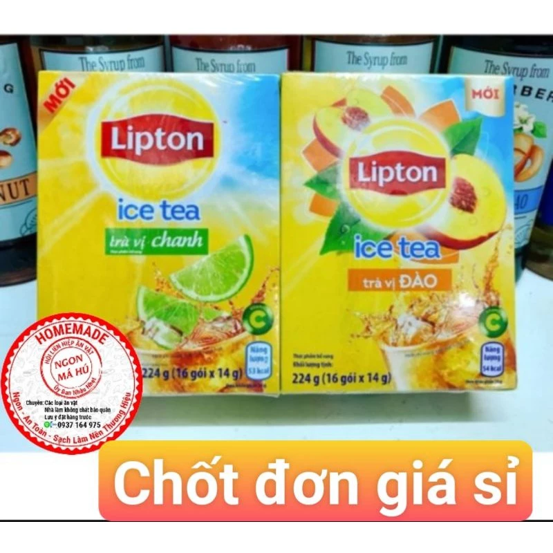 Trà Lipton chanh mật ong/đào hòa tan 16 gói