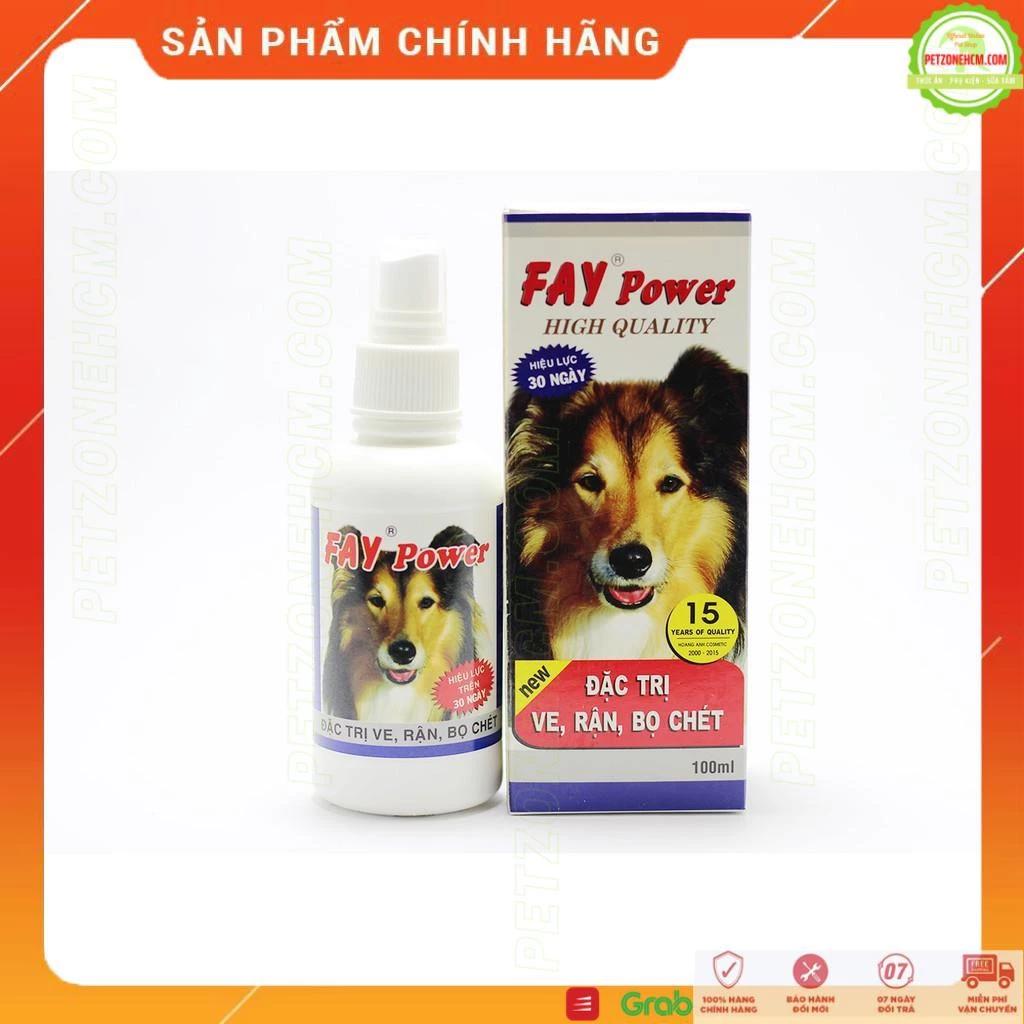 CHAI XỊT VE RẬN CHÓ MÈO FAY POWER 100ML