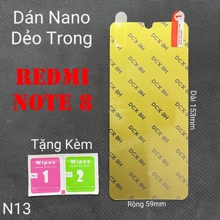 (N13)Miếng Dán Màn Hình Siêu Mỏng Dẻo Nano Cường Lực DCX-9H Xiaomi Redmi Note 8