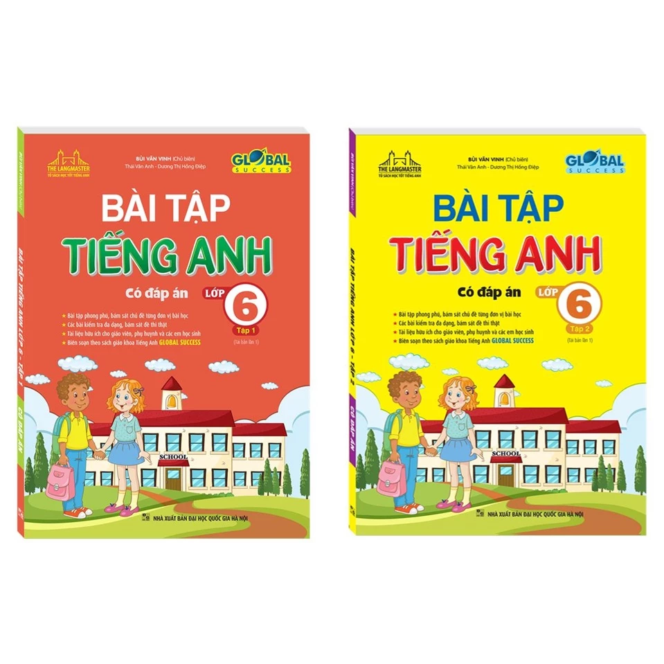 Sách - Combo GLOBAL SUCCESS - Bài tập tiếng anh lớp 6 tập 1 + 2 (có đáp án) - tái bản 01