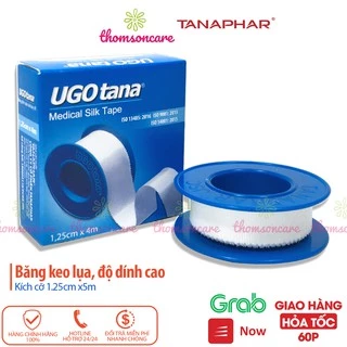 Băng keo lụa y tế UGOTANA kích thước 1,25cm x 4m - độ dính cao, mềm, sơ cứu băng vải dính vết thương