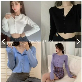 ÁO THUN TAY DÀI FOM CROPTOP BODY KÈM NÚT (THUN COTTON TICI)