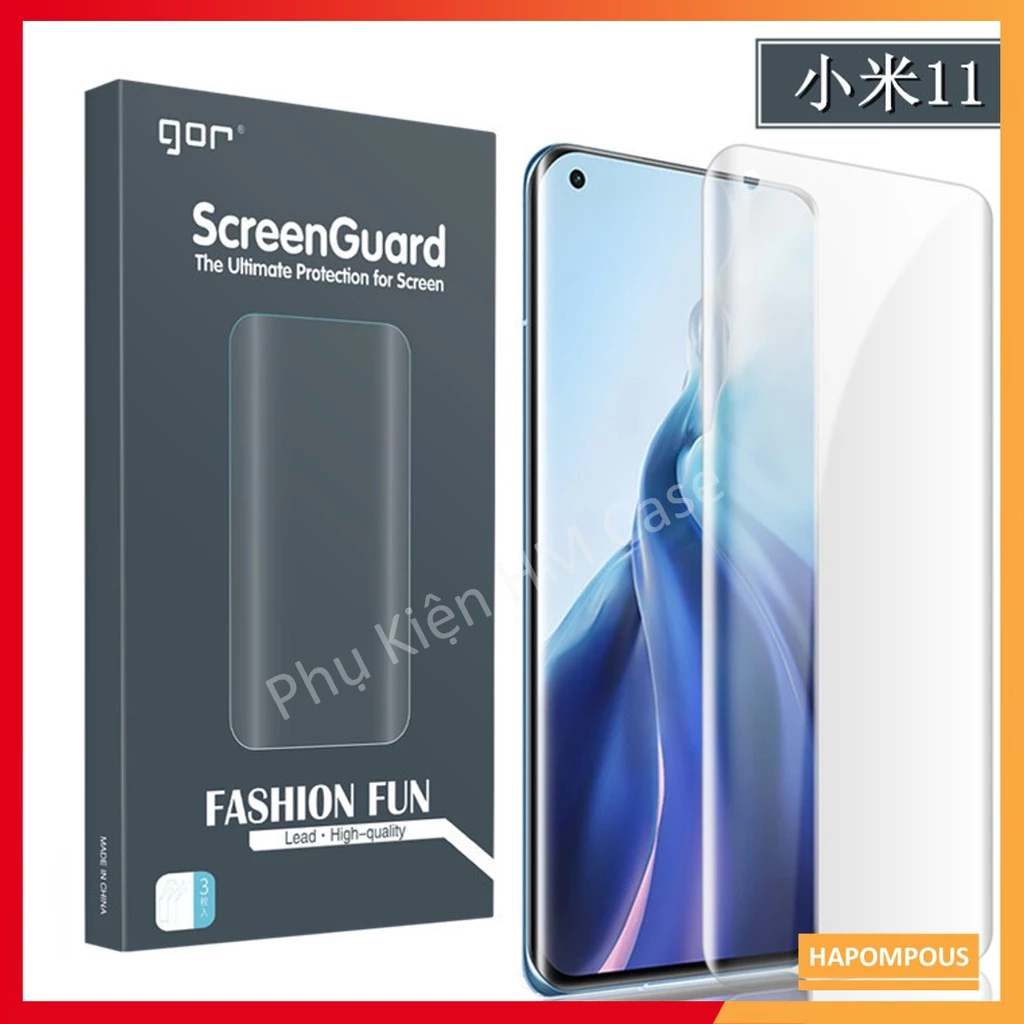 Bộ Dán dẻo Gor Xiaomi Mi 11 / Mi 11 Pro / Mi 11 Ultra Trong suốt full màn hình