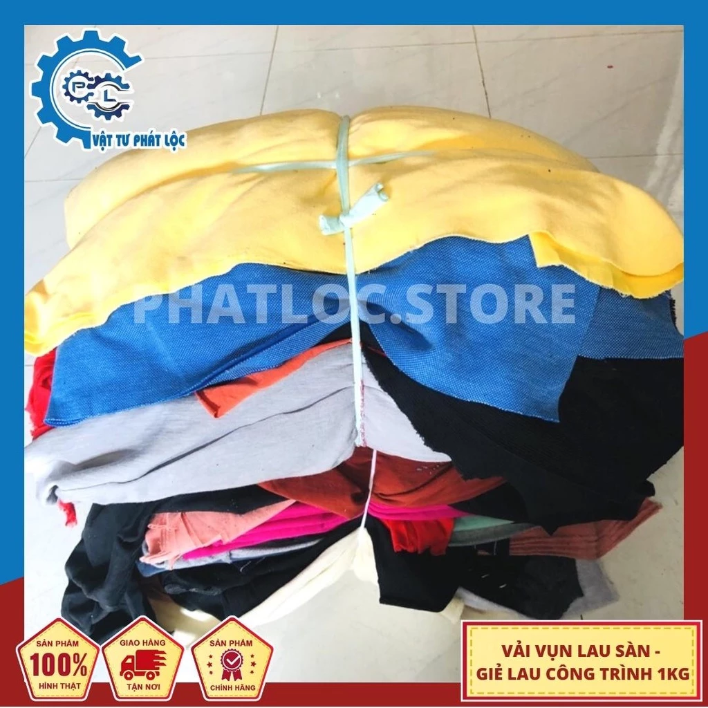 Vải vụn lau sàn - Giẻ lau công trình, máy móc [5KG]