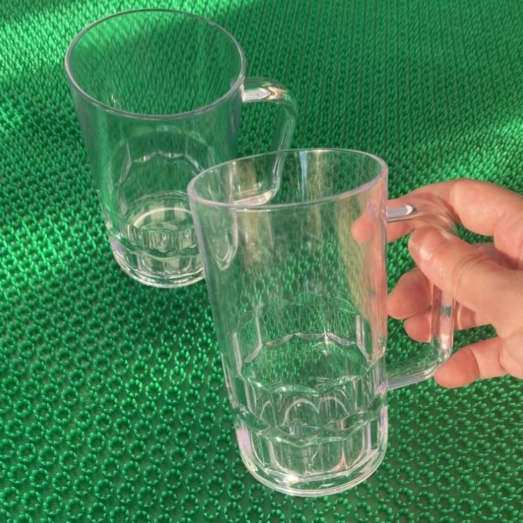 3342 Cốc nhựa kính uống bia có quai acrylic siêu bền
