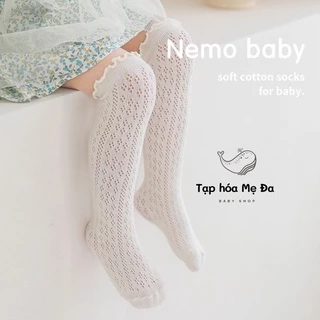 Tất/vớ cổ cao lưới trơn phong cách Hàn Quốc cao cấp Nemo Baby cho bé freesize