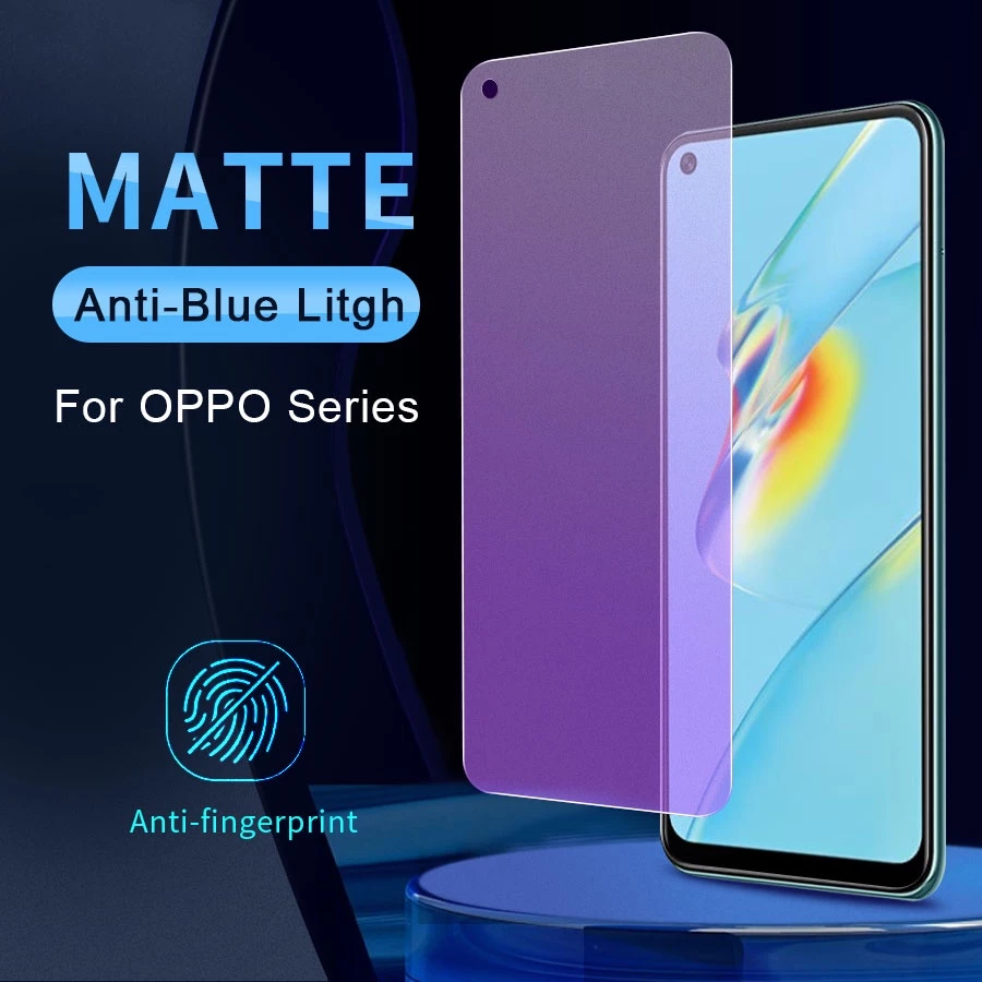 Kính cường lực chống ánh sáng xanh mờ Bảo vệ màn hình điện thoại cho OPPO A18 A38 F11 F9 Pro F7 F5 A31 A5 A9 A3s A5s A7 A12 A15 A15s A16 A17 A53 A52 A91 A92 A54 A55 A74 A32 A33 A53s