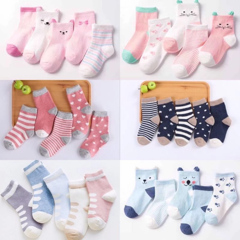 Sét 5 đôi tất loại đẹp cho bé trai bé gái 1_10 tuổi