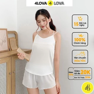 Đồ ngủ lụa 2 dây nữ 4LOVA vải satin mềm mại quyến rũ