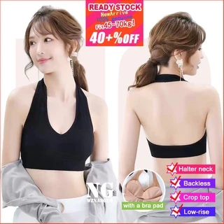 Áo ba lỗ nữ ngược trơn áo croptop ôm chất thun gân mềm mát Áo hở lưng choàng dây dáng